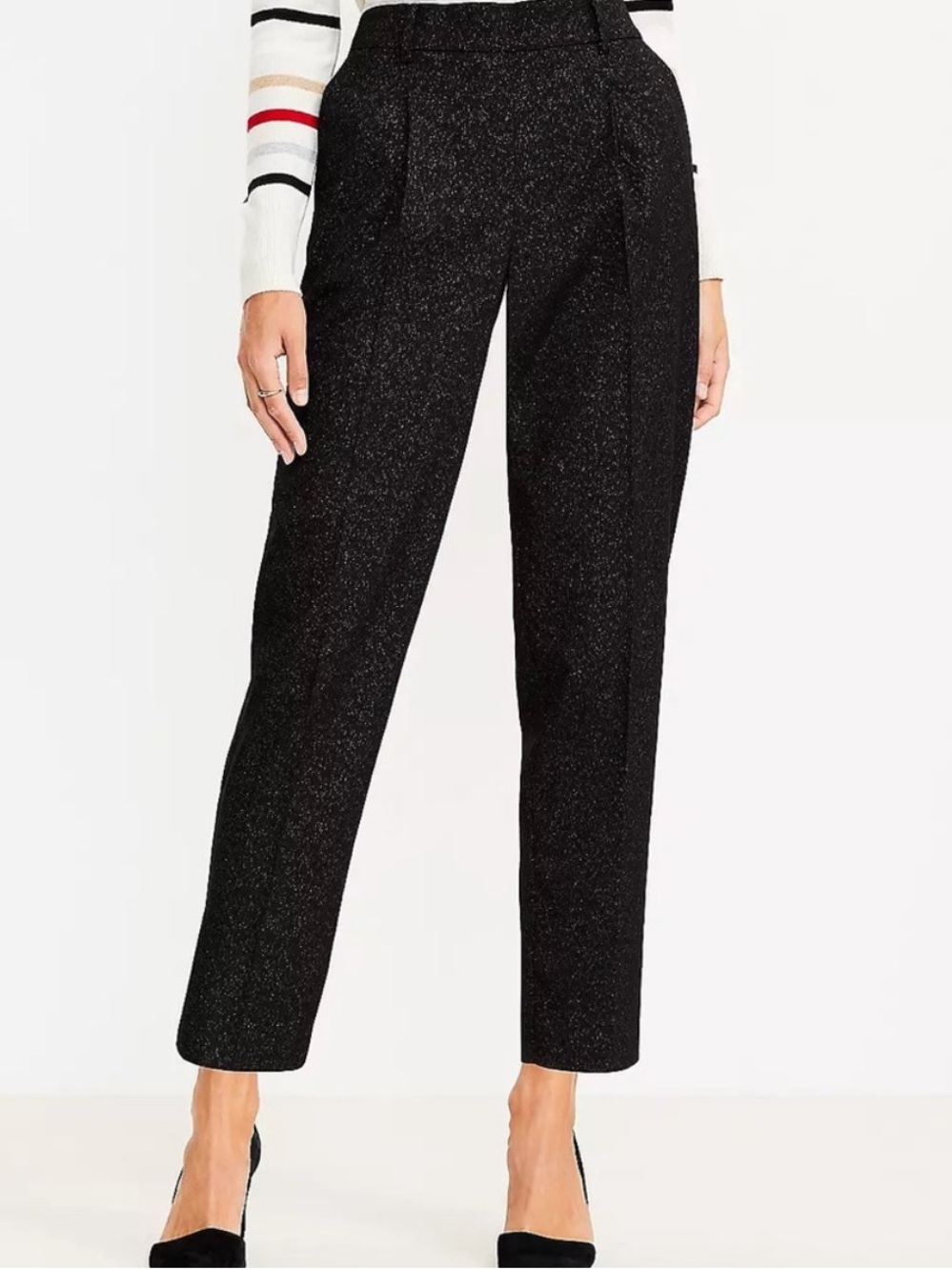 Loft Metallic Elastic Waist Pull On Pants